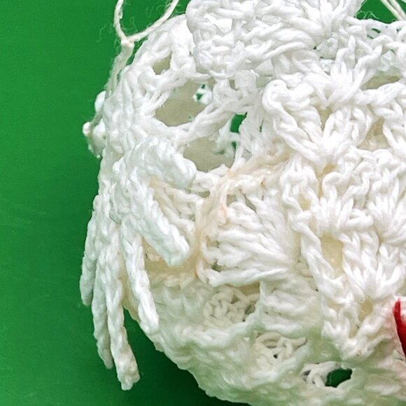 Set 4 Vintage Crochet Bird Ornament Handmade Dove 1980s White Xmas Holiday Décor - Picture 3 of 9